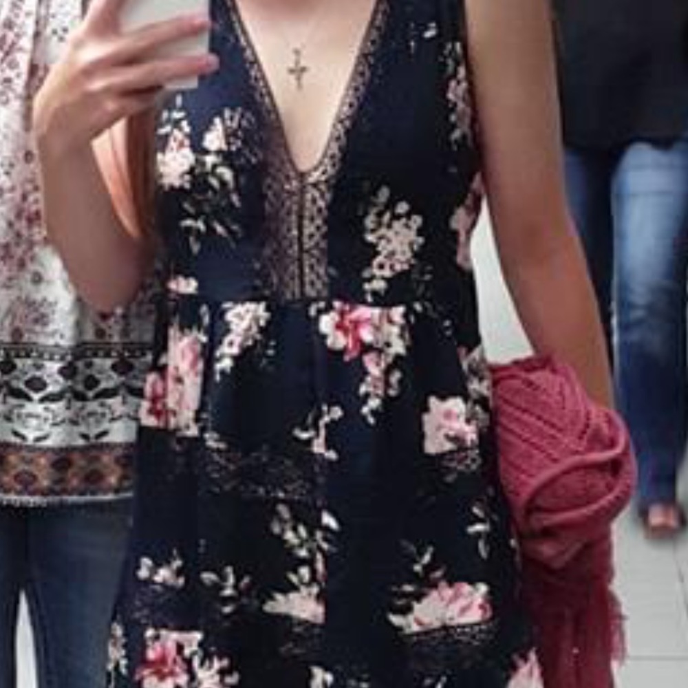 Xhilaration Navy Floral Dress